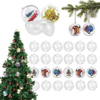 Image de Petites boules de Noël transparentes en acrylique, 4 cm, pour la décoration