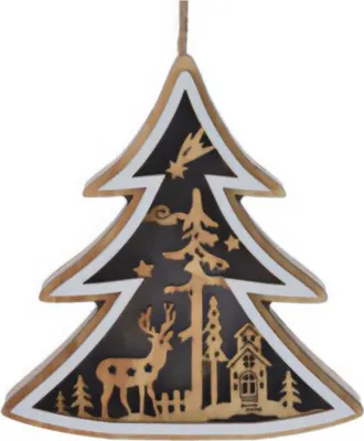 Produktbild von Holz-Weihnachtsdekoration zum Aufhängen, 12 cm