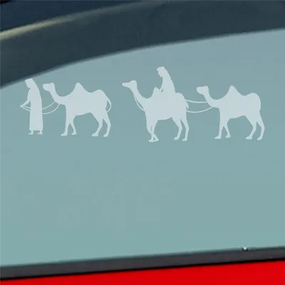 Produktbild von Auto Aufkleber Ägyptische Karawane Caravan Ägypten Egypt Car 19x6 cm Milchglas Sticker Heckscheibenaufkleber