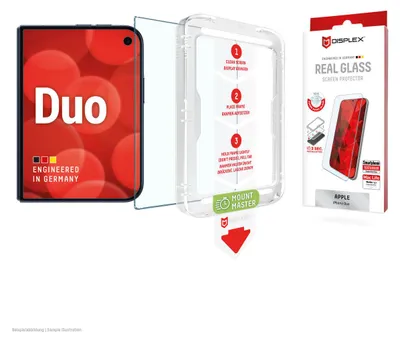 Produktbild von Displex Panzerglas (10H, 2D) für Apple iPhone DUO, kratzer-resistent, Apple, iPhone Duo, Trockene Anwendung, Schmutzabweisend, Schlagfest, Kratzresistent, Transparent, 1 Stück(e)