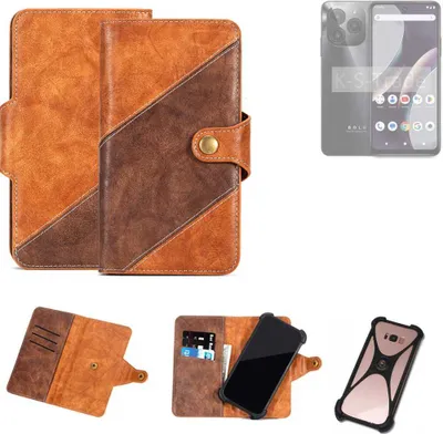 Produktbild von K-S-Trade Handyhülle Schutzhülle Bookstyle Case Wallet-Case kompatibel mit BLU Bold K10 Cover Klapphülle Kantenschutz Smartphone dunkelbraun braun