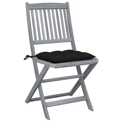 Produktbild von VidaXL 3064585, Terrasse, Gepolsterter Sitz, Akazienholz, Schwarz, Polyester, 485 mm