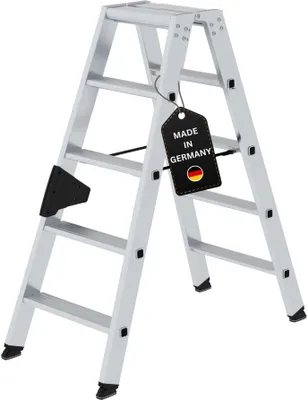 Produktbild von Stufen-Stehleiter beidseitig begehbar 2x5 Stufen