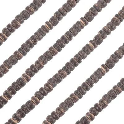 804 Kokosnuss-Rondelle-Perlen, 5 mm, 6 Stränge, Naturholz