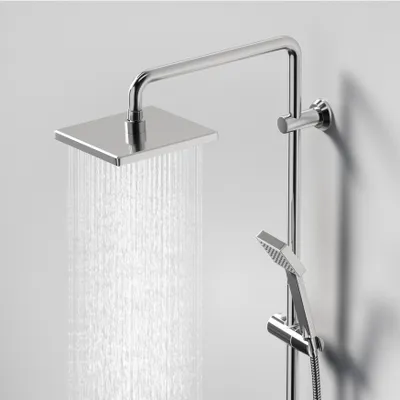 Zdjęcie produktu dla JOHO System prysznicowy ze stali nierdzewnej bez baterii prysznicowej chromowany zestaw prysznicowy głowica prysznicowa z ABS 20x20cm