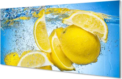 Produktbild von Glasbilder 120x60 Wandkunst Zitrone im Wasser