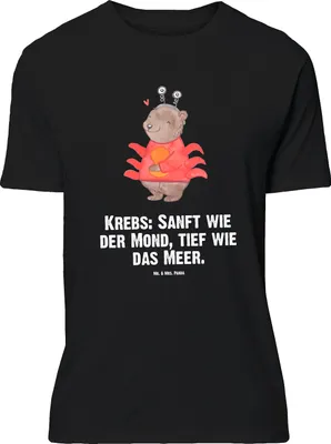 Produktbild von Mr. & Mrs. Panda Größe L T-Shirt Krebs Astrologie - Schwarz - Geschenk, Sternzeichen, Tshirt, Geburtstagsgeschenk, mit Spruch, Tierkreiszeichen, Shirt