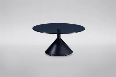 Produktbild von Couchtisch, Montreal 2, Metall schwarz, Sicherheitsglas grau, H=40cm D=80cm