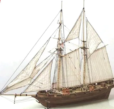 Obrázok produktu pre 7ks bronzových dielov Drevená plachetnica Ship Kit Home DIY Model dekorácie Lodné darčeky Hračka pre deti