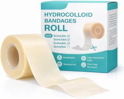 Produktbild von Hydrokolloid Rollenpflaster 5 cm x 3 m, für Wundversorgung, extra dünn, wasserdicht, selbstklebend