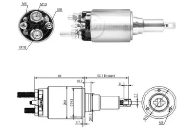 Produktbild von ERA Magnetschalter Anlasser ZM3639 für SCANIA P G R T - series 61mm