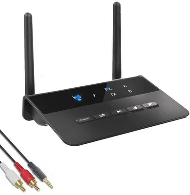 Immagine prodotto di Adattatore Bluetooth 5.2 per auto con portata di 200 m + chip MVO + bassa latenza - Doppia connessione audio - Ideale per auto, impianti audio domestici ed elettronica