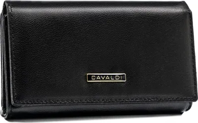 Produktbild von 4U Cavaldi | Mittlere Brieftasche, mit Lederverschluss, für Damen, Schwarz, 14.5x8.5 cm