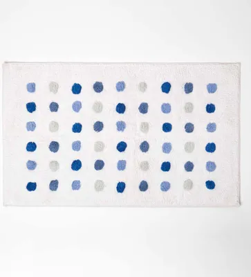 Produktbild von HOMESCAPES Badematte blau-weiß gepunktet, 50 x 80 cm - Badvorleger Polka Dots