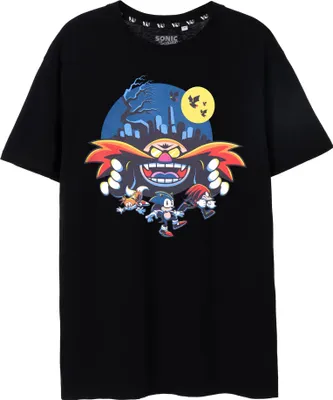 Image de Sonic The Hedgehog - T-shirt pour homme - Halloween manches courtes NS8016 (M) (Noir)