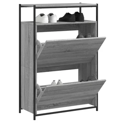Image de vidaXL Armoire à chaussures Gris Sonoma 75x34x112 cm Bois composite