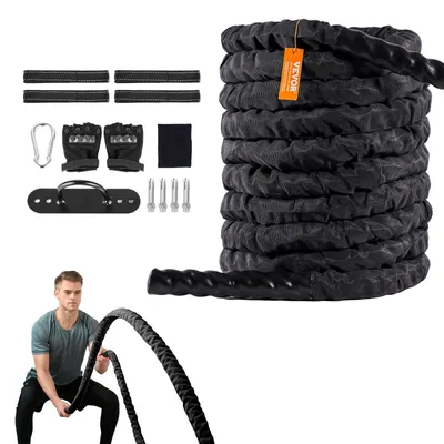 Obrázok produktu pre Tréningové lano – lano na posilňovanie – fitness lano – tréningové lano – lano na cvičenie – 12 metrov – 100% polyester