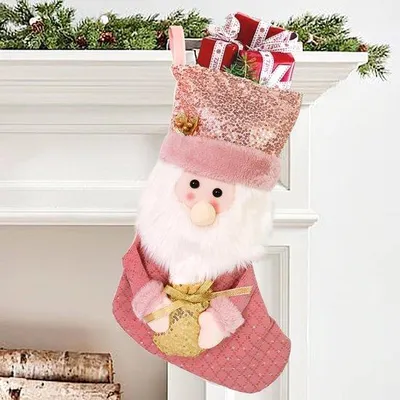 Produktbild von Unyqoos® Festliche Weihnachtsstrümpfe zur Dekoration und zur Geschenkeaufbewahrung im Haus