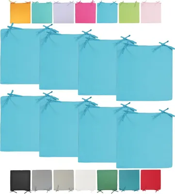 Produktbild von JACK Outdoor Stuhlkissen 40x40cm Lounge Kissen Auflage Wasserfest Sitzkissen Garten Lotus Effekt, Farbe:Hellblau, Stückzahl:8x