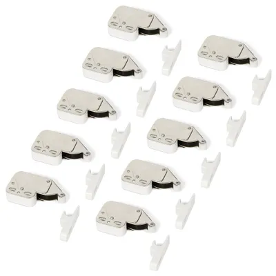 Image de Verrouillage automatique pour meubles, lot de 10, blanc