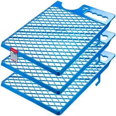 Productafbeelding van Schraaprooster - Kunststof - 39 x 28 cm - 3 stuks - Blauw