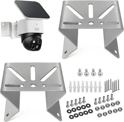 Produktbild von 2 Stück Eckhalterung für überwachungskamera, Edelstahl Außenwand Eckmontage für SoloCam S340/E30, Universal Metallhalterung Weitwinkel-Adapter rostbeständige Halterung für Innen und Außenbereich