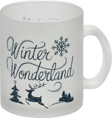 Produktbild von Winter Wonderland mit Rentier Glas Tasse - Wintermotiv