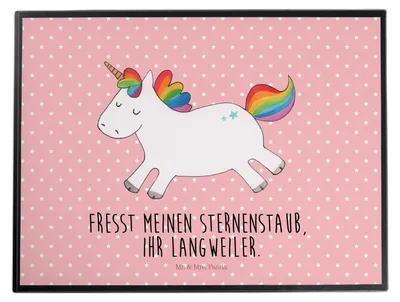 Produktbild von Mr. & Mrs. Panda Schreibtischauflage Einhorn Happy - Rot Pastell - Geschenk, tischpad, Schreibunterlage, Fröhlich, Unicorn, Lebensfreude, schreibtischunterlagen, Lächeln