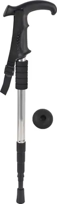 Obrázek produktu pro Teleskopická turistická hůl, vysoce pevná hliníková slitina, stříbrná, protiskluzové trekingové hole pro seniory, outdoorová chodítka