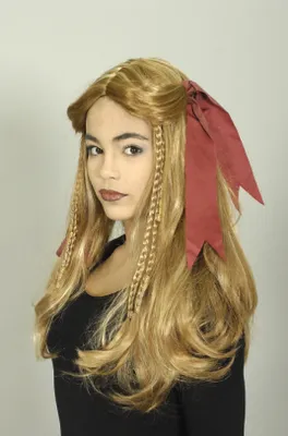 Produktbild von K11279715 blond Damen Piraten Perücke mit Schleifen