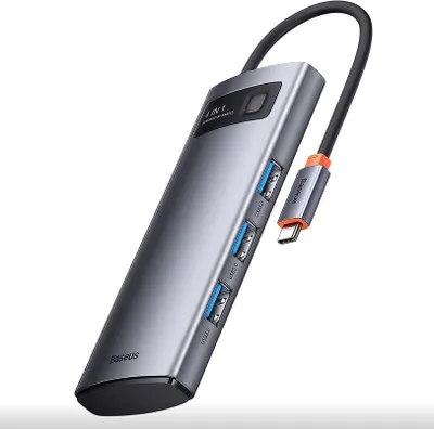 Obrázok produktu pre USB-C Hub Baseus Metal Gleam, 4 x USB-A 3.0, Grey WKWG070013