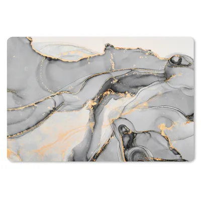 Produktbild von MuchoWow® Schreibtischunterlage Marmor - Gold - Grau 60x40 cm - XXL Mauspad - Großes Mauspad