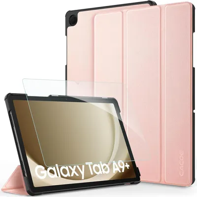 Zdjęcie produktu dla Etui ochronne z folią ochronną dla Samsung Galaxy Tab A9+ Plus 11 cali, model 2023, kolor różowy złoty