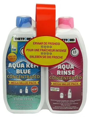 Produktbild von THETFORD Duopack Aqua Kem Blue Eucalyptus 0,78 Liter & Aqua Rinse 0,75 Liter