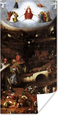 Produktbild von MuchoWow® Poster Das Jüngste Gericht - Gemälde von Hieronymus Bosch 75x150 cm - Dekoration für die Wände