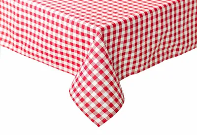 Tischdecke 140x180 cm, rot-weiß kariert, 100% Baumwolle, 5 mm Karo