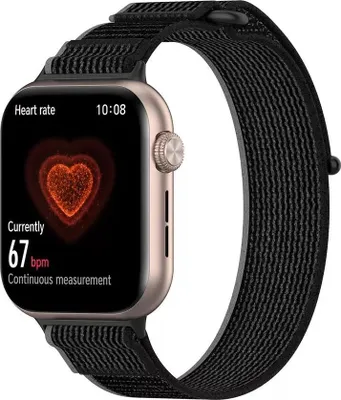 Produktbild von Strap-it Nylonband mit Klettverschluss - passend für Honor Watch 5 (schwarz)