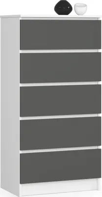 Produktbild von AKORD Furniture Factory OP0LK-6BIASZAR004, Weiß, 5 Schublade(n), Matt, 16 mm, 51 cm, 400 mm