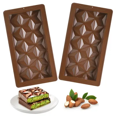 Image de Moules en silicone pour chocolat, profonds, lot de 2, réutilisables, résistants à la chaleur