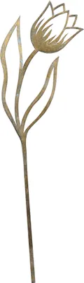 Produktbild von Blumenstecker Tulpe geknickt Gartenstecker Metall grau 45 cm