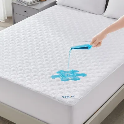 Zdjęcie produktu dla Ochraniacz na materac 180x200 cm, wodoodporny i oddychający, kolor biały