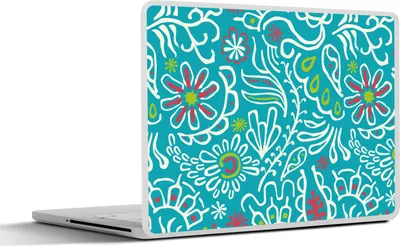 Produktbild von MuchoWow® Laptop Aufkleber Sticker Cover Blumen - Blätter - Tropisch - Design 30x22 cm - Laptop-Sticker