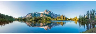 Image de Tableau sur toile montagne 45x135 cm, Tableau mural moderne pour décoration intérieure