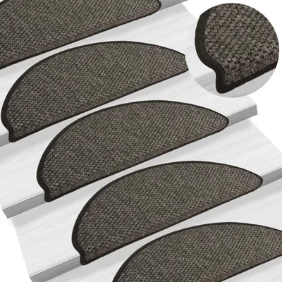 Produktbild von Treppenmatten Selbstklebend Sisal 15 Stk. 65x21x4 cm Anthrazit