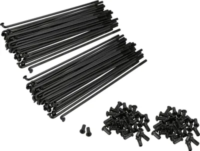 Immagine prodotto di Set: 2x raggi con capezzolo, nero, 143,5 mm, M3.5 (16 pollici / freno a tamburo)