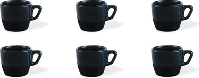 Produktbild von Schwarze Keramik-Kaffeebecher 6er-Set 70ml
