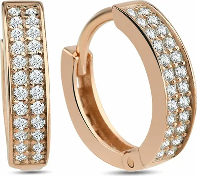 Produktbild von Dkeniz Creolen 925/- Sterling Silber rosévergoldet Pave