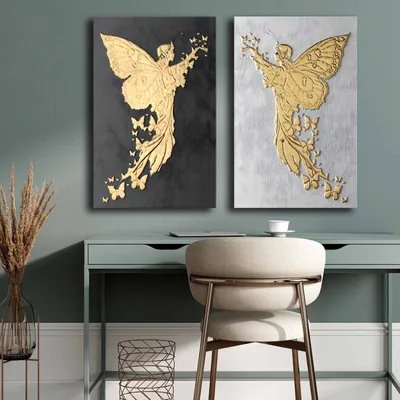 Immagine prodotto di Wallity, 2P4570GSC-007, Quadro decorativo su tela (2 pezzi), Multicolore, 100% TELA, 95 x 70 cm