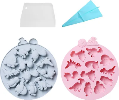 Obrázek produktu pro 2 kusy dinosauří želé formy ze silikonu, 12 dutin, mini dinosauří bonbóny čokoládové formy, zvířecí dinosauří želé formy ze silikonu