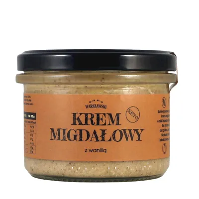 Produktbild von Keto-Mandelcreme mit Vanille, ohne Zuckerzusatz, glutenfrei, 190 g – BATON WARSZAWSKI